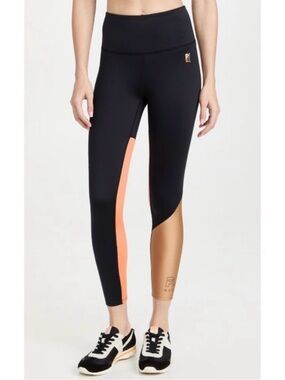 PE Nation High Rise Logo 7/8 Athletic Workout Leggings Colorblock Casual Small